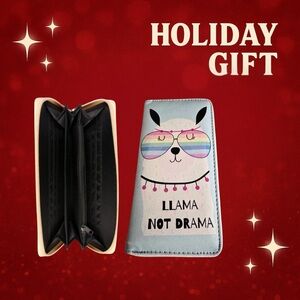 "Llama Not Drama" Rainbow Llama Wallet